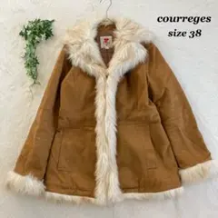 《訳あり》courrèges✨クレージュ（38）ダウンジャケット ファーコート