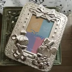 ミッキー&ミニー☆メタル フォトフレーム☆未使用☆ちょい難あり