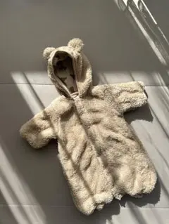 クマ耳付きフード ベビー ツーウェイオール アウター 60-70