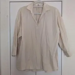 UNIQLO スキッパーシャツ ベージュ サイズM