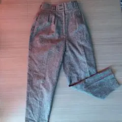 グレー カジュアルパンツ ウール混紡