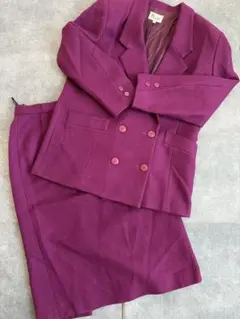 レディース セットアップ ジャケット スカート ボルドー ダブルジャケット