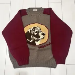 古着　セーター ニット 犬モチーフ　編み込み