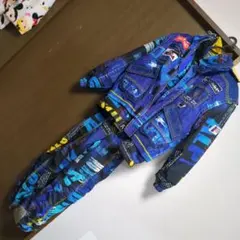 ☆ロゴ傷みありellesse スキーウェア 青紫黄色　☆のサムネイル