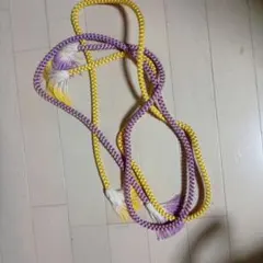 紫と黄色の帯締め 房付き