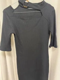 SPIRALGIRL ダークグレー 半袖ミニワンピース