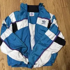 adidas ナイロンジャケット 青/白/黒/紫