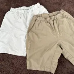 ユニクロ 無印水陸両用 ハーフパンツ 130cm 水色 カーキセット