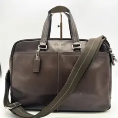 COACH ビジネスバッグ トンプソンレザースリムコミューター ダーク