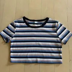 シーイン　ボーダー　半袖リブカットソーのサムネイル