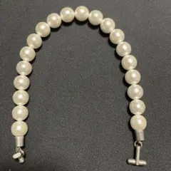 ハンドメイド　カバンの持ち手 ホワイトパールビーズ