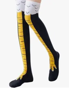 新品❣️チキンレッグストッキング 鶏の足デザイン ニーハイソックス ブラックのサムネイル