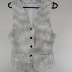 chic en joie チェック柄 ノースリーブベスト