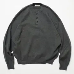 リラックスフィット イージーケア ウォッシャブル ヘンリーネックニット