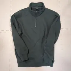ヘビーウエイト裏起毛ハーフジップ M ダークグリーン