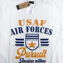 新品タグ付き　白　エアフォース　ミリタリー　長袖Tシャツ　Mサイズのサムネイル