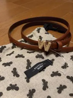 Weekend Max Mara Wロゴ レザーベルト ブラウンのサムネイル