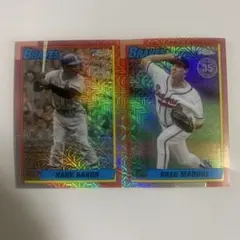 topps HANK AARON GREG MADDUX