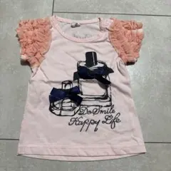 フリル袖 ピンク Tシャツ 80cm