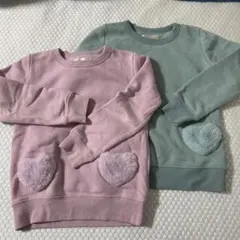 ハートポケット トレーナー 2色セット　120