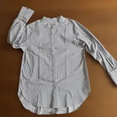 【ユナイテッドアローズ】 ストライプ シャツ 長袖 グレー×ホワイト