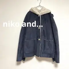 ニコアンド　niko and... フェイクムートンコート　ネイビー　レディース