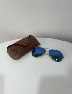 【美品】Ray-Ban サングラス アビエーター ブルーミラー ケース付き