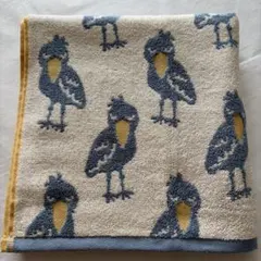 【新品】ハシビロコウ柄 バスタオル 鳥柄　60×120 フワフワバスタオルのサムネイル