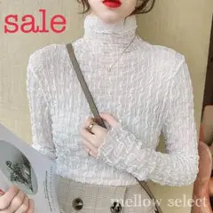 新作 SALE シアートップス トレンド シースルー レイヤード 透かし網 白
