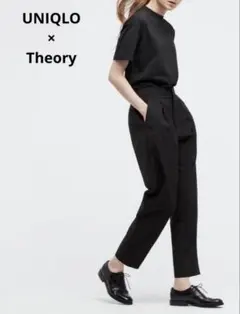 UNIQLO×Theory　感動タックイージーパンツ　ブラック S
