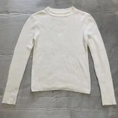 【M. deux】ホワイト 長袖ニットセーター サイズF ナイロン・アクリル製★