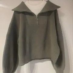 ハーフジップニットプルオーバー