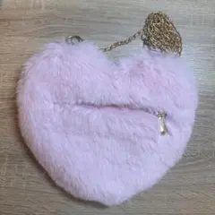 もふもふ ピンク ハート型 かばん ミニポシェット