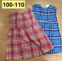 新品　サマンサモスモスラゴーム　チェック　ワンピース　100-110 M 2枚組のサムネイル