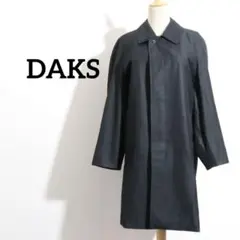 美品★ Daks ダックス ステンカラーコート ミニマルデザイン 撥水 黒