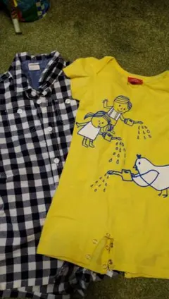 夏用　男の子70-80サイズロンパース　babygap OJICO