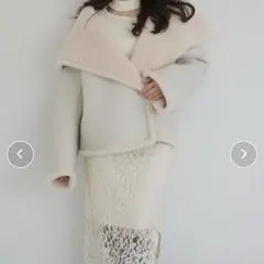 LagunaMoon フェイクムートンスタンドカラーコート