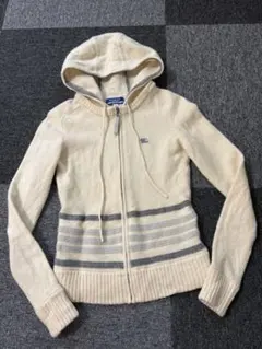 BURBERRY BLUELABEL フード付きニットパーカー 38