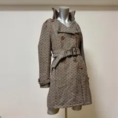 THE SHOP TK ヘリンボーン柄 コート ブラウン