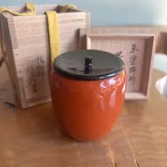 朱塗柿形 茶器 宗豊 共箱 朱塗柿形 茶器 宗豊 共箱 - メルカリ