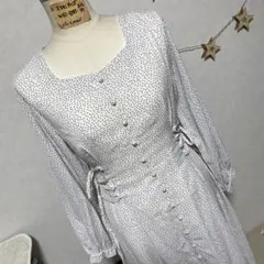 Sサイズ　ウエストしぽり　ロングワンピース