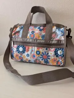 【美品】LeSportsac 花柄　ボストン　鍵付き　ハンドバッグ　2way