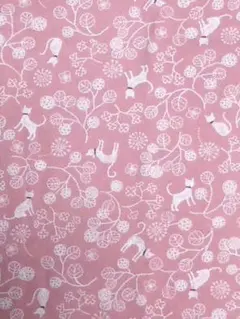 【匿名発送】《北欧風猫柄 ピンク》 約50㎝×108㎝