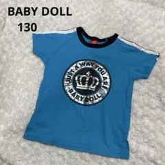 s*a様 BABY DOLL クラウンプリント 半袖Tシャツ 130 水色 夏