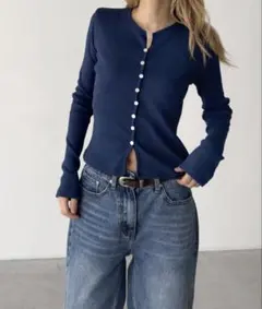 canal jean El mar リブスキッパーカーディガンのサムネイル