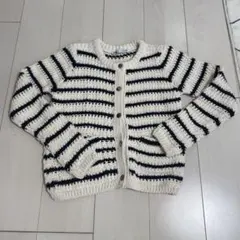 ZARA ストライプ　カーディガン　ニット