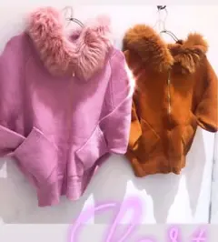 ニット☆ファー付き パーカー