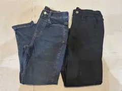 ユニクロ GU 長ズボン 2本セット 黒 ジーンズ 120
