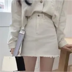 Aラインデニムスカート