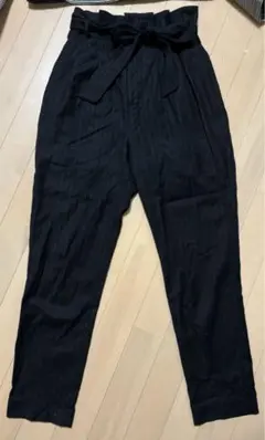 murua 黒 ストライプ ハイウエストパンツ　スラックス